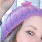 purple flower hat