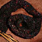 susan's skinny scarf from himalayan wool/sari silk